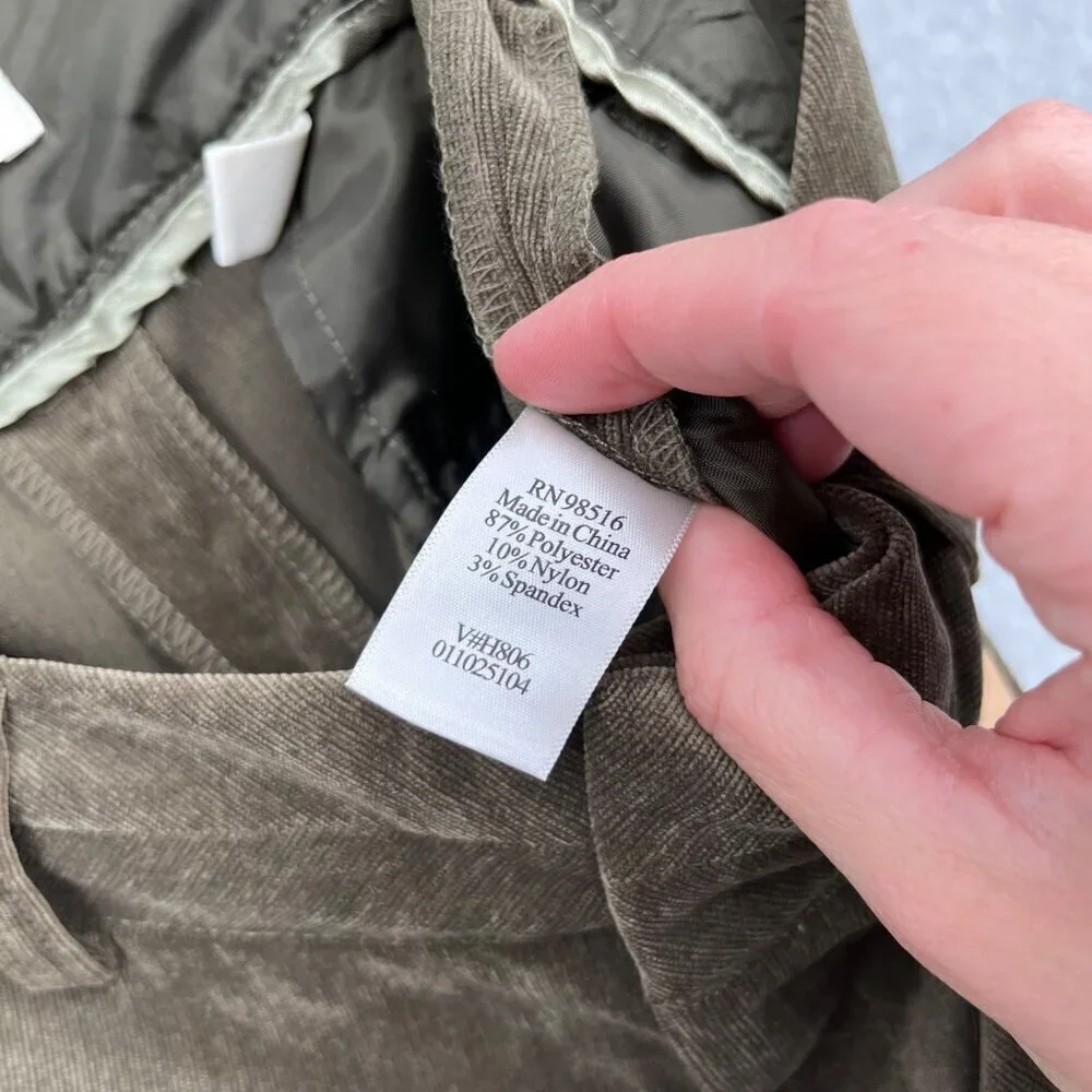 Coldwater Creek Womens Whisper Corduroy Tousers Pants Size 6 Green Brown NEW - Picture 10 of 15